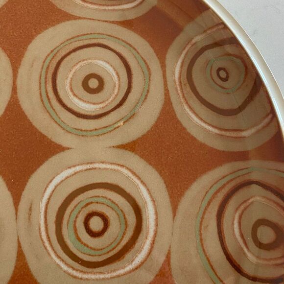 Denby Fire Handmade Rich Colors Mid Century Modern Rare Round Platter, 13.25" - Picture 4 of 9